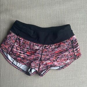 Lululemon Athletica Black and Red Athletic Shorts